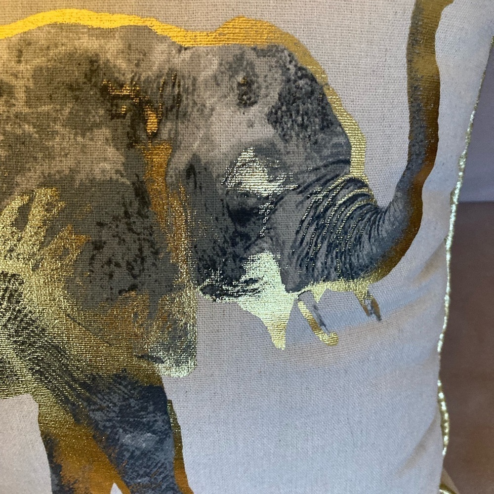 Elephant Print Decorative Pillow - Picture 2 of 4